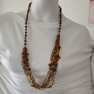 Cookie Lee Orange and Yellow Multi-Strand Necklace